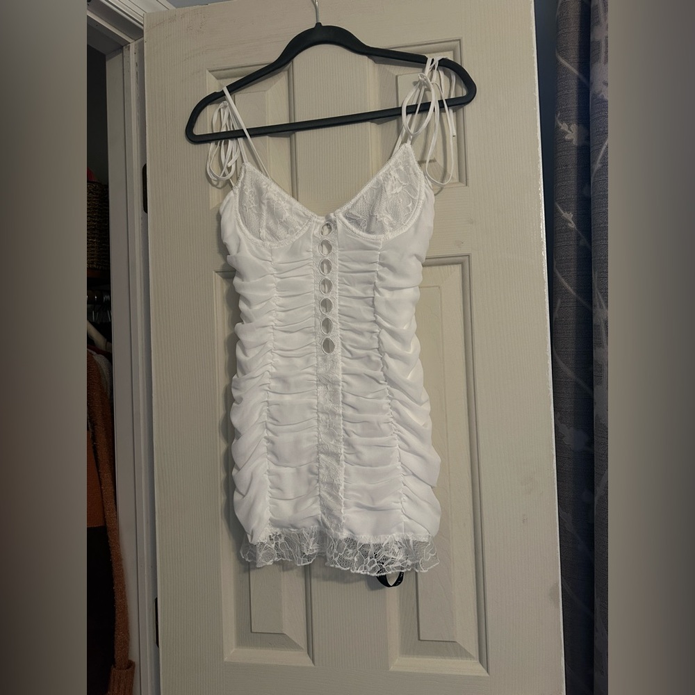 White fox mini dress